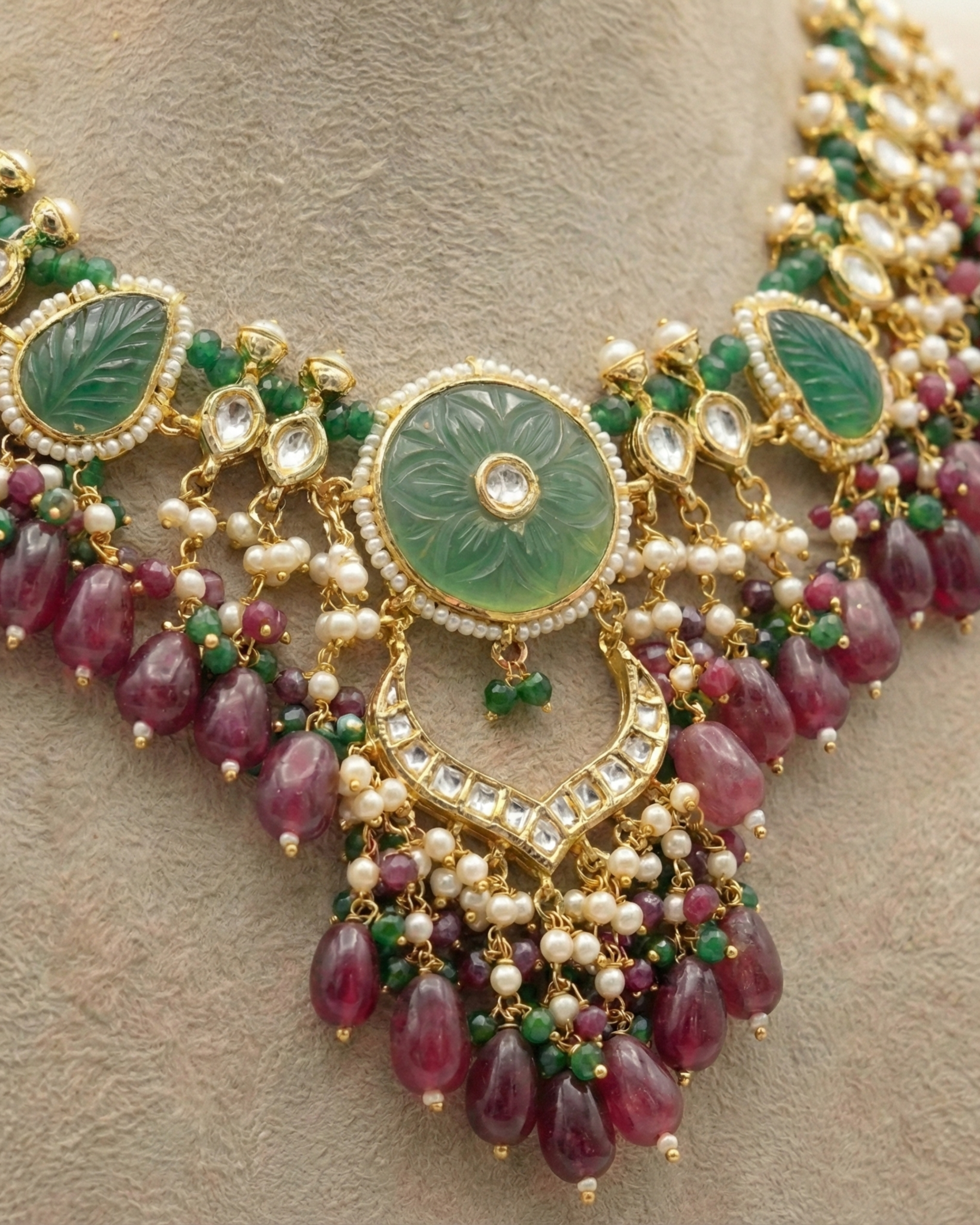 Emerald Ruby Heritage Necklace Set